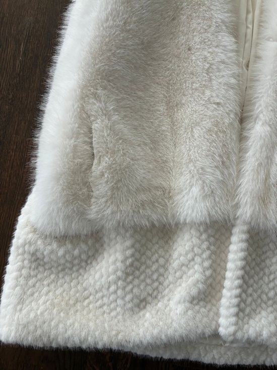 Women's White Faux Fur Hooded Vest by Jessica Simpson - Picture 7 of 8